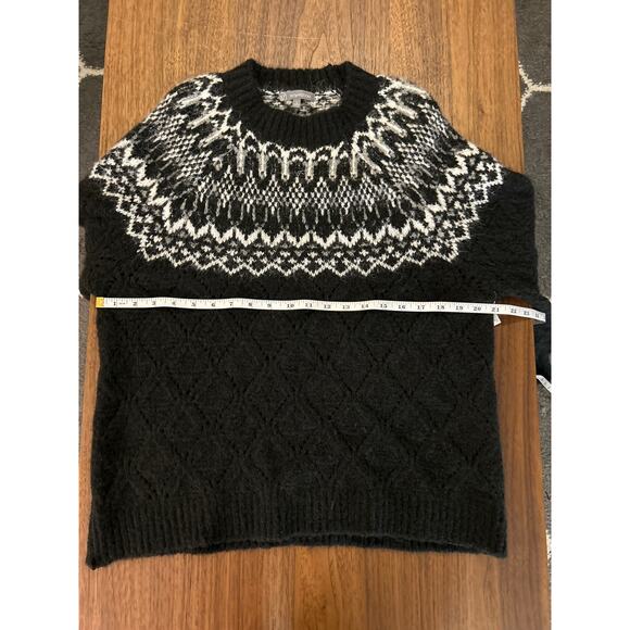 NWOT Wit & Wisdom Fair Isle Pointelle Sweater in Black and White size Large. - Picture 6 of 7